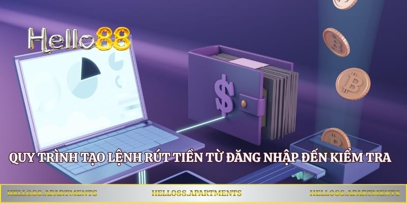 Quy trình tạo lệnh rút tiền từ đăng nhập đến kiểm tra trạng thái giao dịch